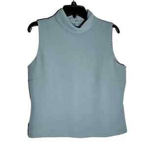 Ingenuity women's size 14 sleeveless blouse back button down collar